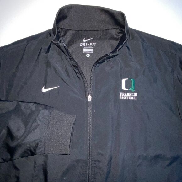 Nike Mens Dri-Fit Jacket Franklin XL Black Windbreaker Zip Coat Basketball - Picture 2 of 10